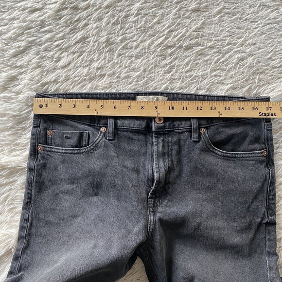 We The Free Free People Faded Black Cuffed Slim Boyfriend Jeans Size 30 Raw Hem - Picture 8 of 12